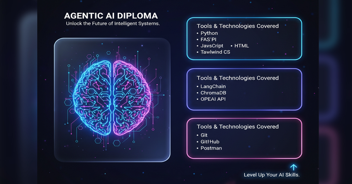 tools and technologies covered in agentic ai diploma